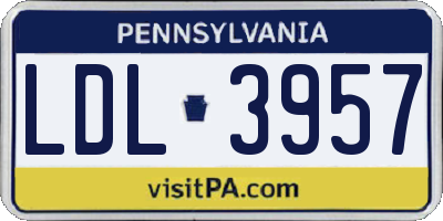 PA license plate LDL3957