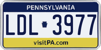 PA license plate LDL3977