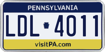 PA license plate LDL4011