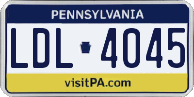 PA license plate LDL4045