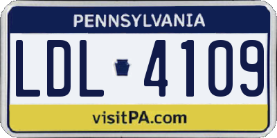PA license plate LDL4109