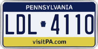 PA license plate LDL4110