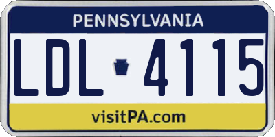 PA license plate LDL4115