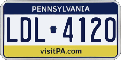 PA license plate LDL4120