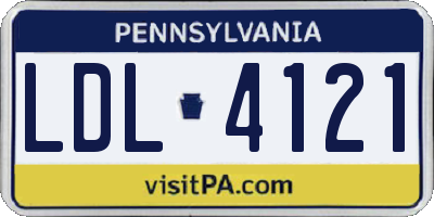 PA license plate LDL4121