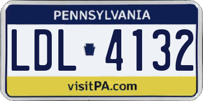 PA license plate LDL4132