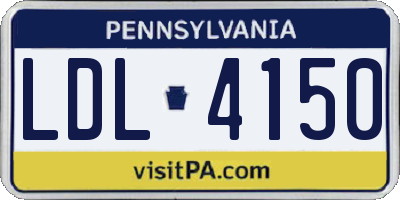 PA license plate LDL4150