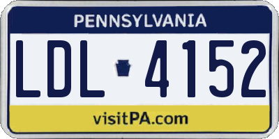 PA license plate LDL4152