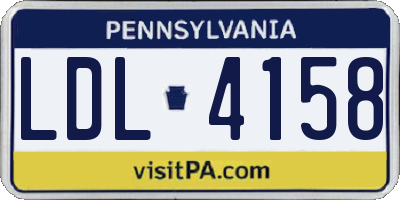 PA license plate LDL4158