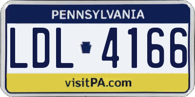 PA license plate LDL4166