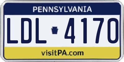 PA license plate LDL4170