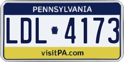 PA license plate LDL4173