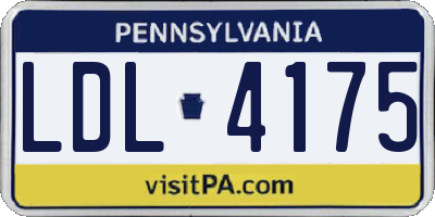 PA license plate LDL4175