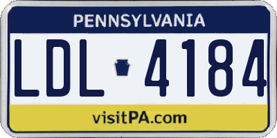 PA license plate LDL4184