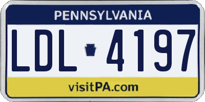 PA license plate LDL4197