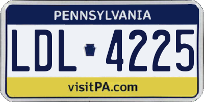 PA license plate LDL4225