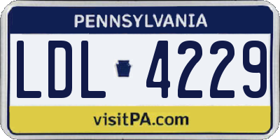 PA license plate LDL4229