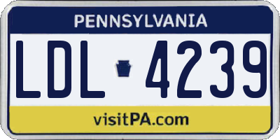 PA license plate LDL4239