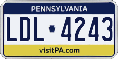 PA license plate LDL4243