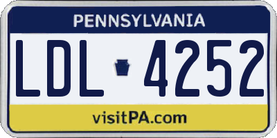PA license plate LDL4252
