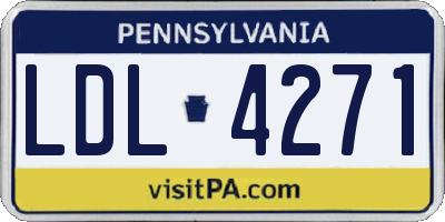 PA license plate LDL4271