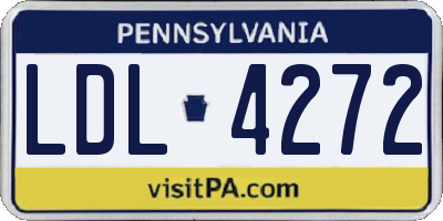 PA license plate LDL4272