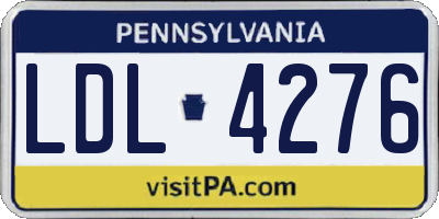 PA license plate LDL4276