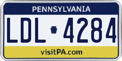 PA license plate LDL4284