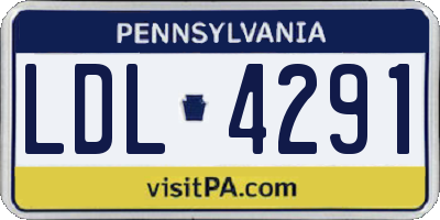 PA license plate LDL4291
