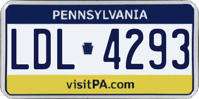 PA license plate LDL4293