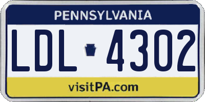 PA license plate LDL4302