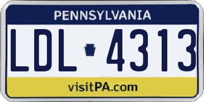 PA license plate LDL4313