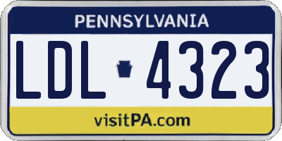 PA license plate LDL4323