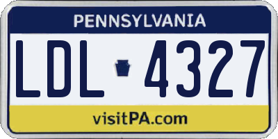 PA license plate LDL4327