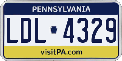 PA license plate LDL4329