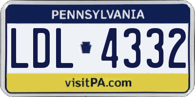 PA license plate LDL4332