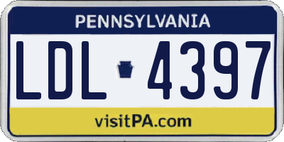 PA license plate LDL4397