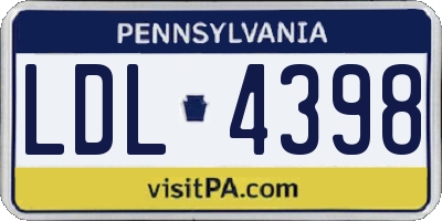 PA license plate LDL4398