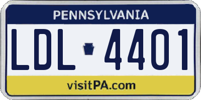 PA license plate LDL4401