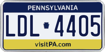 PA license plate LDL4405