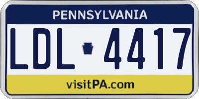 PA license plate LDL4417