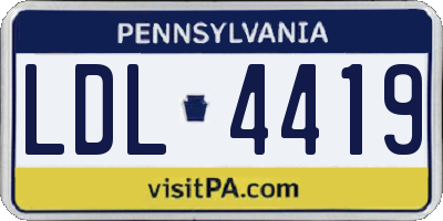 PA license plate LDL4419
