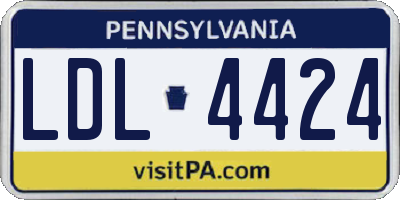 PA license plate LDL4424