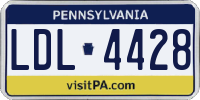 PA license plate LDL4428