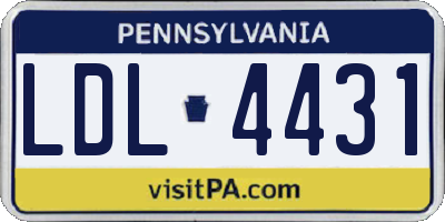 PA license plate LDL4431