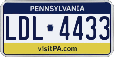 PA license plate LDL4433