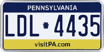 PA license plate LDL4435