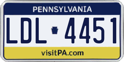 PA license plate LDL4451