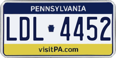 PA license plate LDL4452