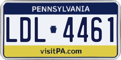 PA license plate LDL4461